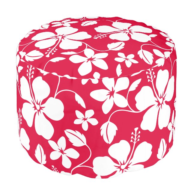 HAWAIIAN HULA (HIBISCUS) RED POUF (Angled Front)