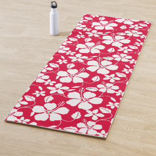 HAWAIIAN HULA (HIBISCUS) RED YOGA MAT