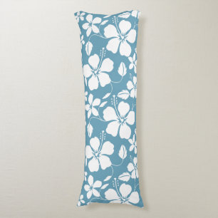 HAWAIIAN HULA (HIBISCUS) SLATE BLUE BODY PILLOW