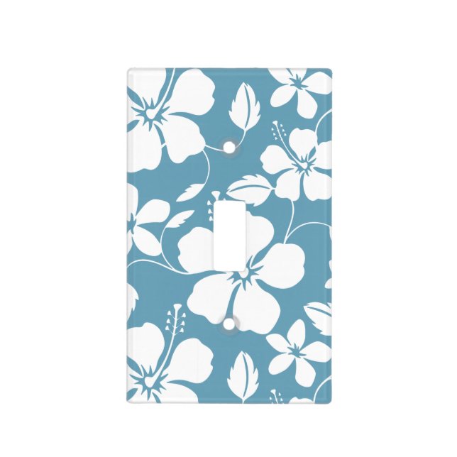 HAWAIIAN HULA (HIBISCUS) SLATE BLUE LIGHT SWITCH COVER (Front)