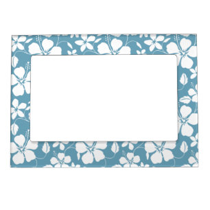 HAWAIIAN HULA (HIBISCUS) SLATE BLUE MAGNETIC FRAME