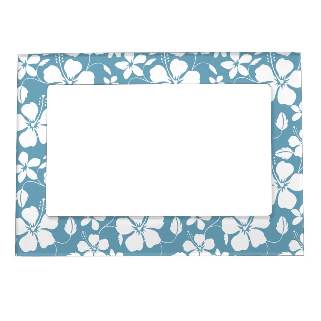 HAWAIIAN HULA (HIBISCUS) SLATE BLUE MAGNETIC FRAME (Front)