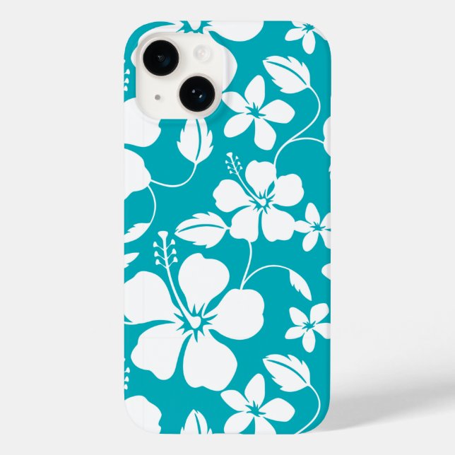 HAWAIIAN HULA (HIBISCUS) TEAL Case-Mate iPhone CASE (Back)