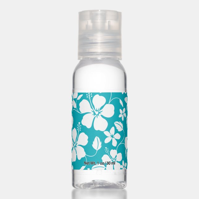 HAWAIIAN HULA (HIBISCUS) TEAL HAND SANITIZER (Front)