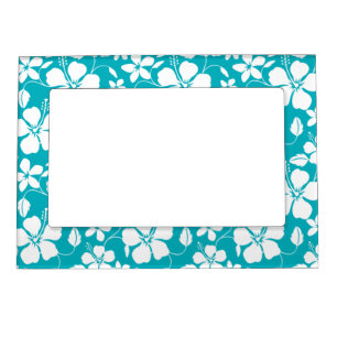 HAWAIIAN HULA (HIBISCUS) TEAL MAGNETIC FRAME