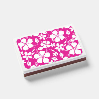 HAWAIIAN HULA (HIBSICUS) PATTERN IN HOT PINK MATCHBOXES
