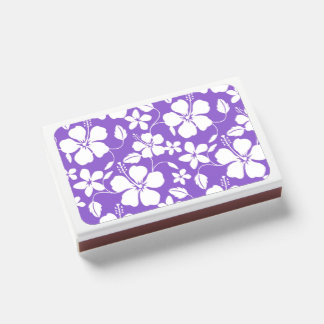 HAWAIIAN HULA (HIBSICUS) PATTERN IN LIGHT PURPLE MATCHBOXES