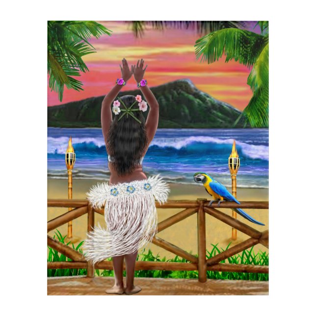 HAWAIIAN HULA SUNSET ACRYLIC PRINT (Front)