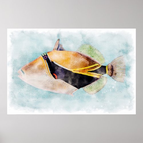 Hawaiian Humuhumunukunukuapuaa Trigger Fish Hawaii Poster