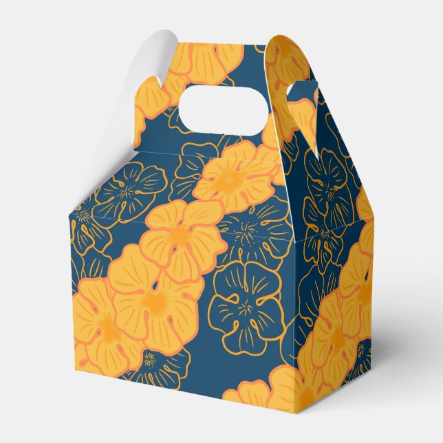 Hawaiian ilima flower  favor boxes (Front Side)