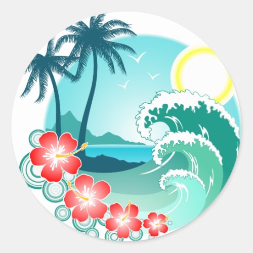 Hawaiian Island 2 Classic Round Sticker