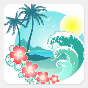 Hawaiian Island 3 Square Sticker