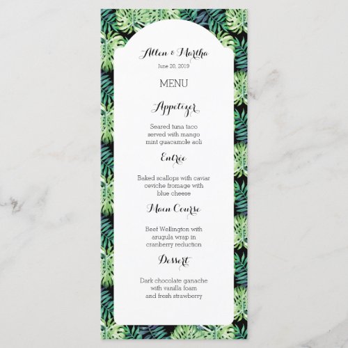 Hawaiian Island Beach Wedding Menu