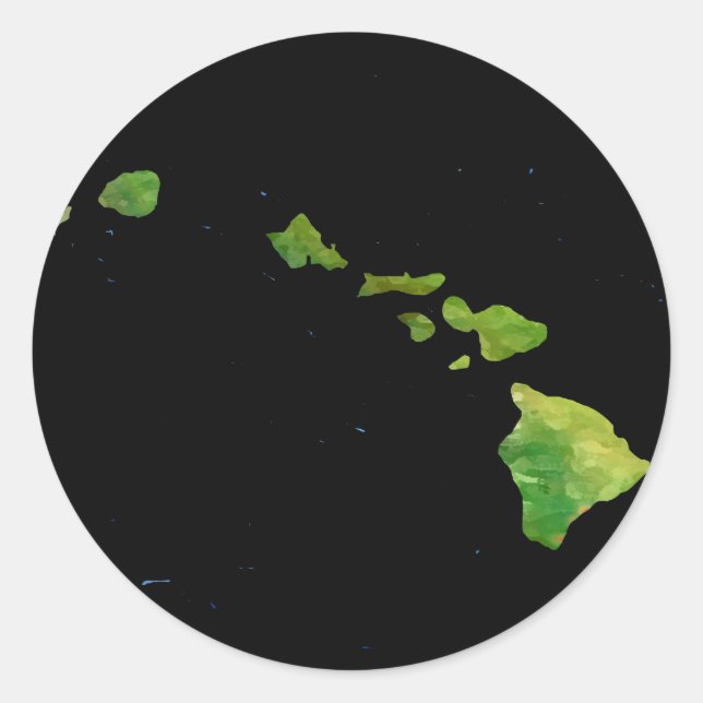 Hawaiian Island Chain in Abstract Art Classic Round Sticker (Front)