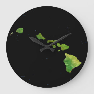 Hawaiian Island Chain in Abstract Art Clock