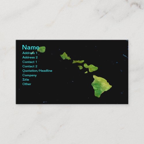 Hawaiian Island Chain in Digital Art Business Card