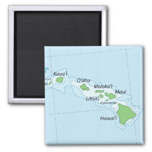 Hawaiian Island Chain Map Magnet