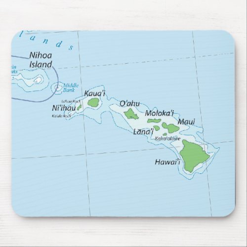 Hawaiian Island Chain Map Mouse Pad