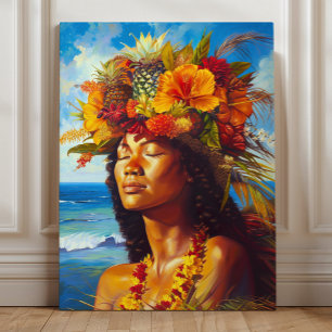 Hawaiian Island Goddess Tropical Canvas Print