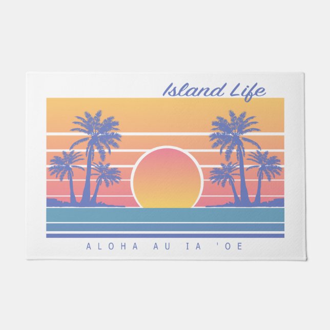 Hawaiian Island Life Door Mat (Front)