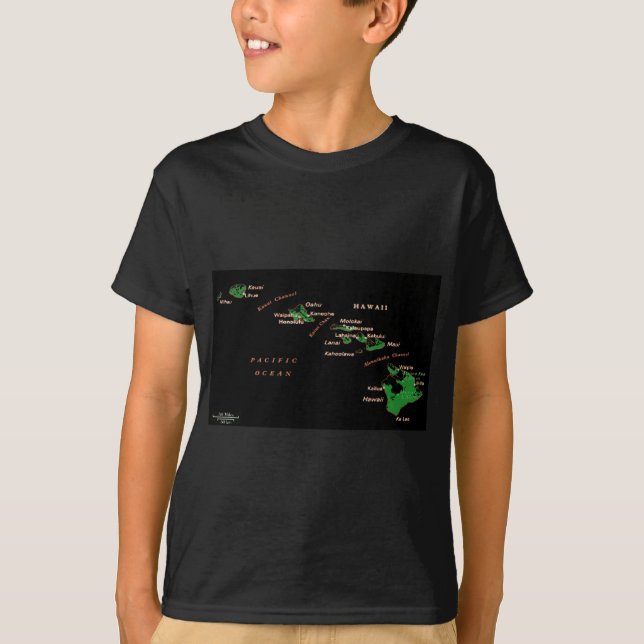 Hawaiian Island map T-Shirt (Front)