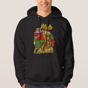 Hawaiian Island Mele Kalikimaka Santa Reindeer Xma Hoodie