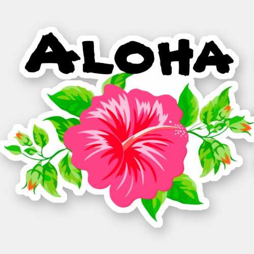 Hawaiian Island Style Hello Sticker Shapes