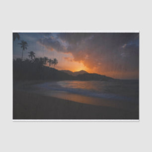 Hawaiian Island Sunset Beach Tissue Paper