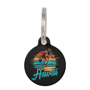 Hawaiian Island Tropical Hawaii Vacation Pet ID Tag