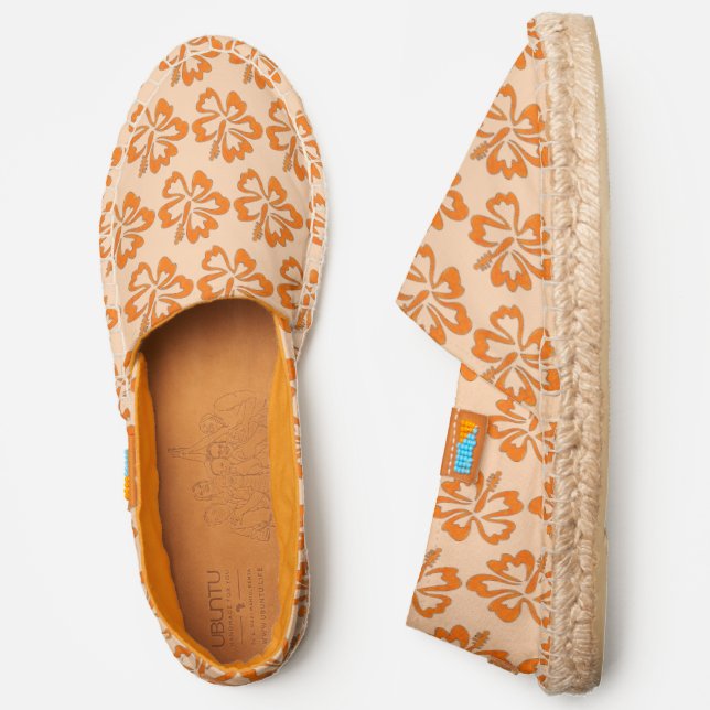 Hawaiian Island Tropical Hibiscus Flowers Floral Espadrilles (Side)