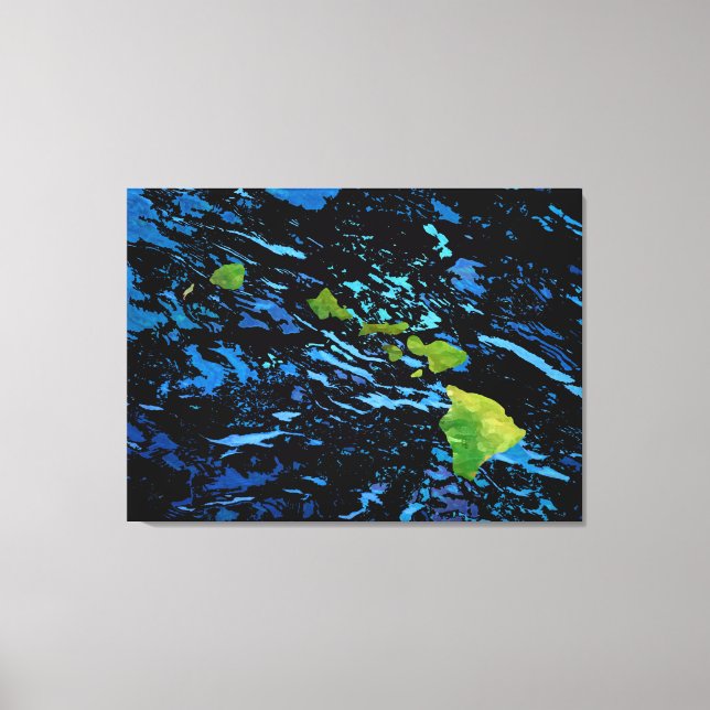 Hawaiian Islands Abstract Art Canvas Print (Front)