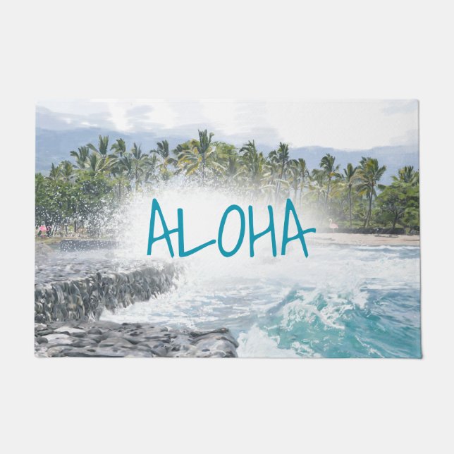 Hawaiian Islands Aloha Doormat (Front)