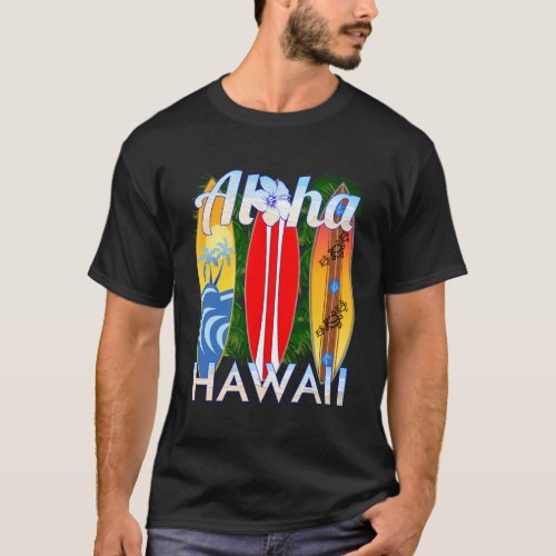 Hawaiian Islands Aloha Hawaii Surf T_Shirt