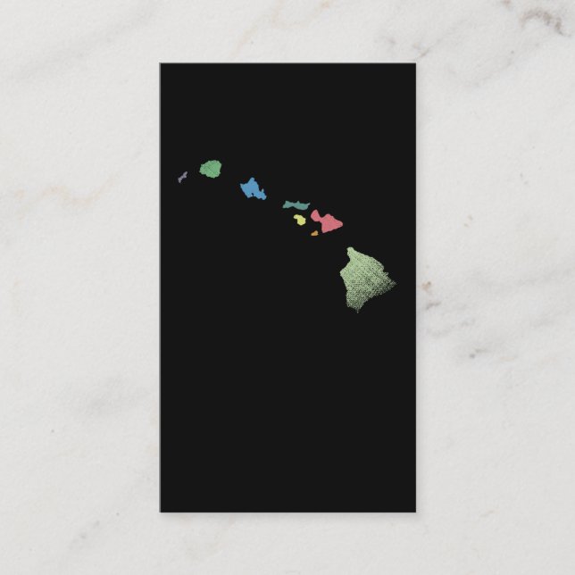 Hawaiian Islands Colorful Map Hawaii Maui Island Business Card (Front)
