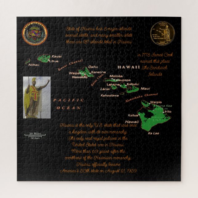 Hawaiian Islands history Postcard Jigsaw Puzzle (Vertical)