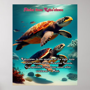 Hawaiian islands Kahoolawe Aloha Poster