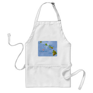 Hawaiian islands map adult apron