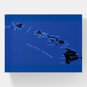 Hawaiian islands map paperweight
