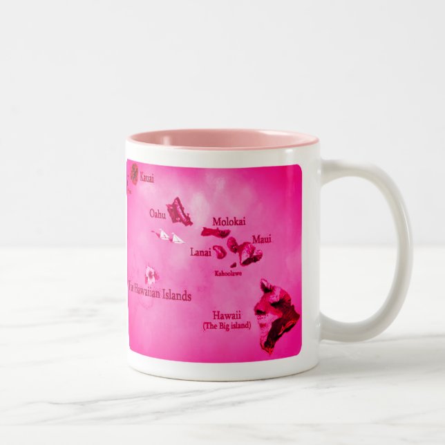Hawaiian islands Map Two-Tone Coffee Mug (Right)