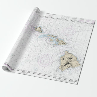 Hawaiian Islands Nautical Chart 19004 Wrapping Paper