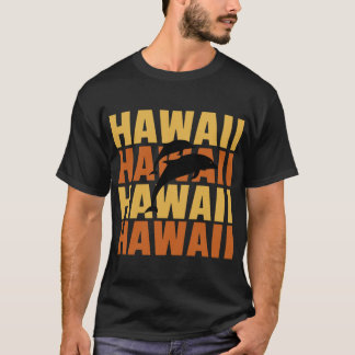 Hawaiian Islands Surf Style Dolphin Watching desig T-Shirt