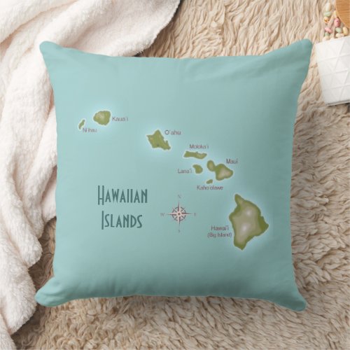 Hawaiian Islands Throw Pillow