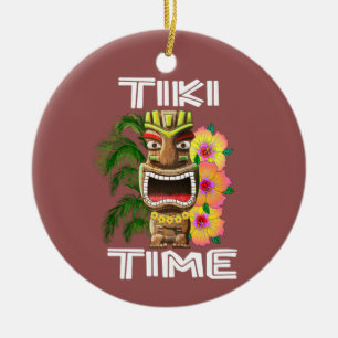 Hawaiian Islands Tiki Statue Ceramic Ornament