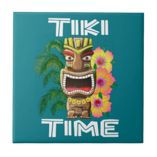 Hawaiian Islands Tiki Statue Ceramic Tile