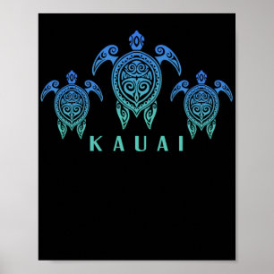 Hawaiian Islands Vintage Souvenir Kauai Poster