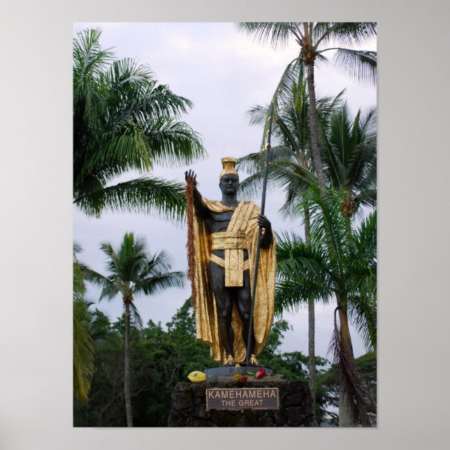 Hawaiian King Kamehameha Statue Poster (Front)