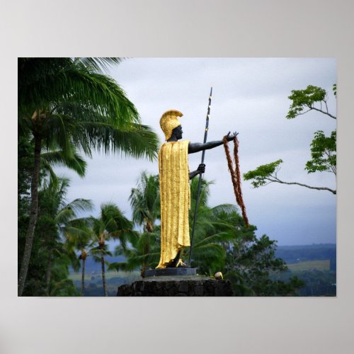 Hawaiian King Kamehameha Statue Side View Poster
