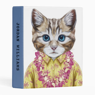 Hawaiian Kitty Cat Add Your Name Mini Binder