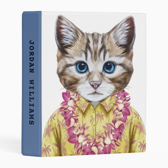 Hawaiian Kitty Cat | Add Your Name Mini Binder (Front/Spine)