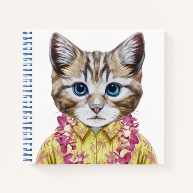 Hawaiian Kitty Cat Notebook (Front)